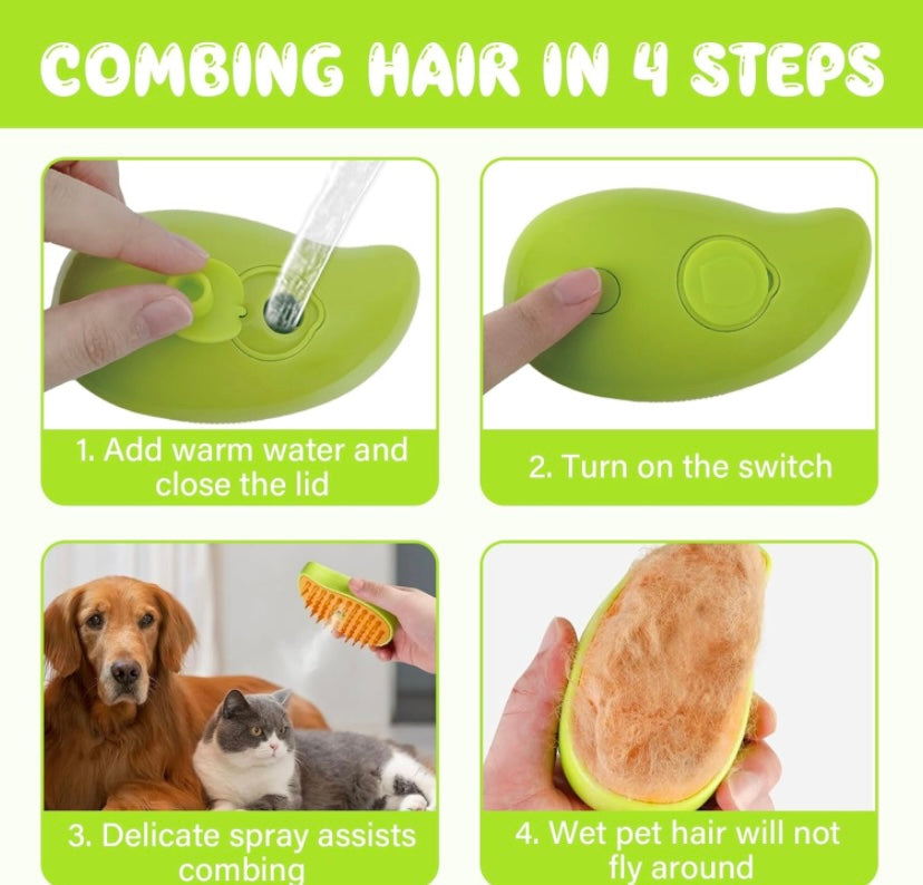 True4Paws™ Pet Grooming Steam Brush 🐾🐾🐾